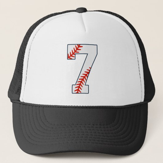 Baseball-Trikotnummer 7 Truckerkappe (Vorderseite)
