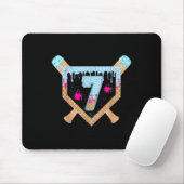 Baseball-Tropf-Eiscreme-Tropfen 7-jährig 7. Geburt Mousepad (Mit Mouse)