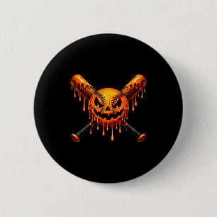 Baseball-Tropf-Pumpkin-gruseliger-Geist-Halloween- Button