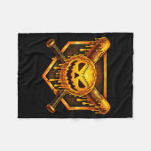 Baseball-Tropf-Pumpkin-gruseliger-Geist-Halloween- Fleecedecke (Vorderseite (Horizontal))
