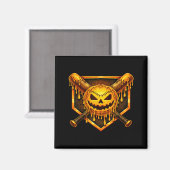 Baseball-Tropf-Pumpkin-gruseliger-Geist-Halloween- Magnet (Vorderseite/Rückseite)