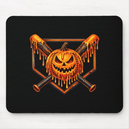Baseball-Tropf-Pumpkin-gruseliger-Geist-Halloween- Mousepad (Vorne)