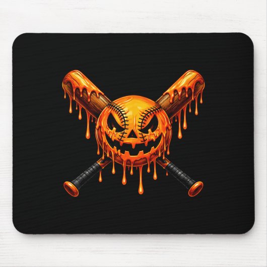 Baseball-Tropf-Pumpkin-gruseliger-Geist-Halloween- Mousepad (Vorne)