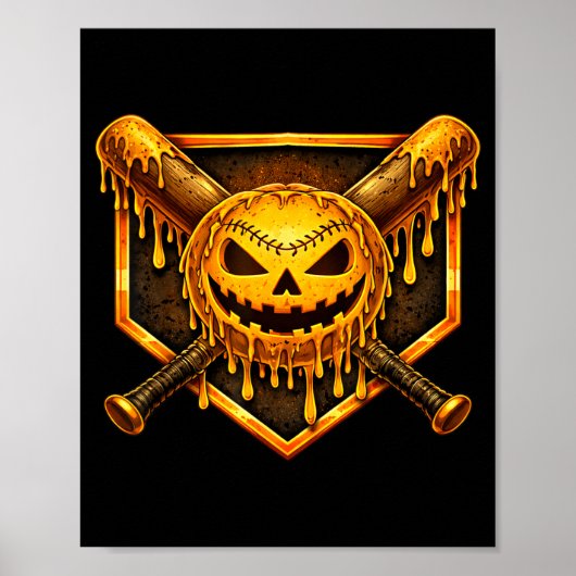 Baseball-Tropf-Pürümchen Gruseliger Geist Hallowee Poster (Vorne)