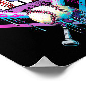 Baseball Tropfen 11. Geburtstag Zuhause Plate Jung Poster (Ecke)