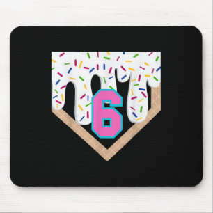 Baseball Tropfen 6. Geburtstag Zuhause Plate Boys  Mousepad