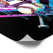 Baseball Tropfen 8. Geburtstag Zuhause Plate Boys  Poster (Ecke)