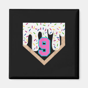 Baseball Tropfen 9. Geburtstag Zuhause Plate Boys Magnet