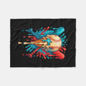 Baseball Tropfen Baseball Lifestyle 101 Youth Boys Fleecedecke (Vorderseite (Horizontal))