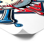 Baseball Tropfen Boy Ice Cream Patriotic American Poster (Ecke)