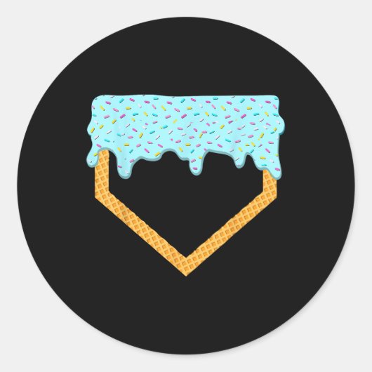 Baseball Tropfen Boys Zuhause Plättchen Eiscreme S Runder Aufkleber (Vorderseite)