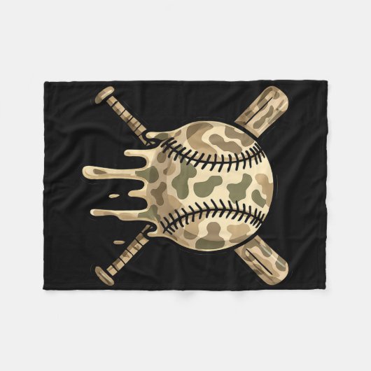 Baseball Tropfen Camouflage Baseball Bats Boys Spo Fleecedecke (Vorderseite (Horizontal))