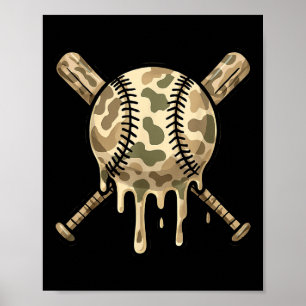 Baseball Tropfen Camouflage Baseball Bats Boys Spo Poster