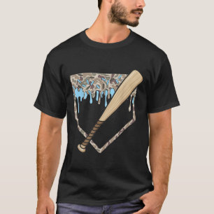 Baseball Tropfen Camouflage Baseball Zuhause Plate T-Shirt