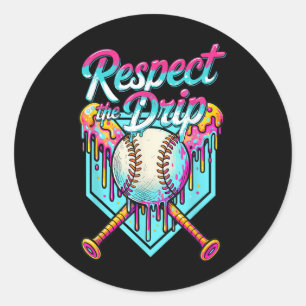Baseball-Tropfen-Eiscreme-Dripping respektiert den Runder Aufkleber