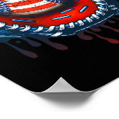 Baseball Tropfen Eiscreme Sprinkles 4. Juli Basis Poster (Ecke)