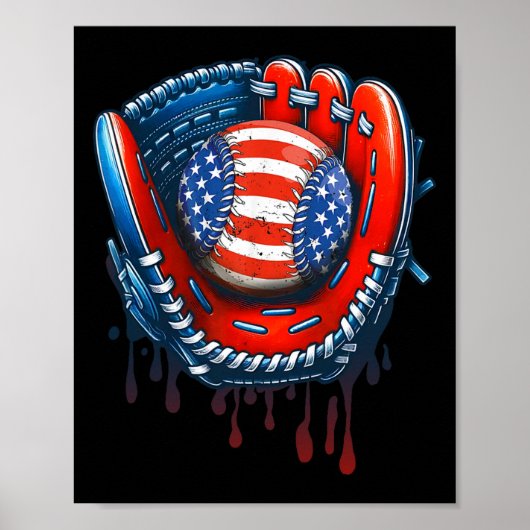 Baseball Tropfen Eiscreme Sprinkles 4. Juli Basis Poster (Vorne)