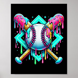 Baseball-Tropfen für Boys Ice Cream Driving Girl B Poster