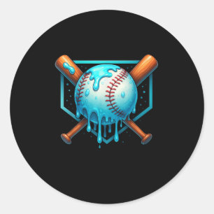 Baseball-Tropfen für Boys Ice Cream Driving Youth Runder Aufkleber