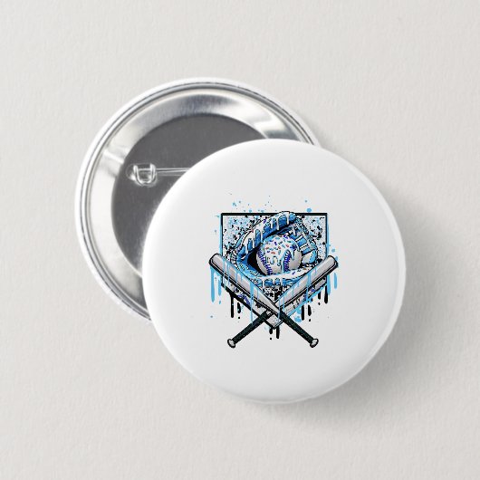 Baseball-Tropfen für Boys Ice Cream Tropfen Jugend Button (Vorne & Hinten)