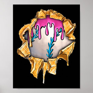 Baseball-Tropfen für Boys Ice Cream Tropfen Jugend Poster