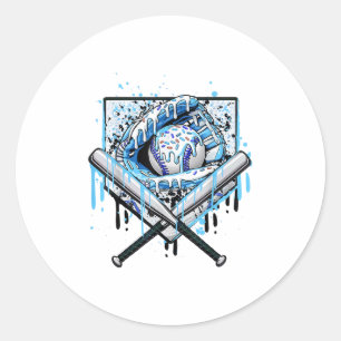 Baseball-Tropfen für Boys Ice Cream Tropfen Jugend Runder Aufkleber