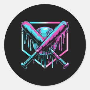 Baseball-Tropfen für Boys Ice Cream Tropfen Jugend Runder Aufkleber