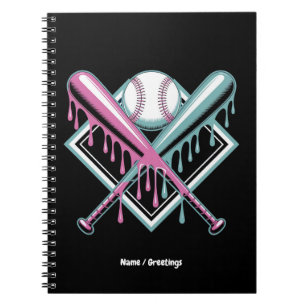 Baseball Tropfen für Boys Ice Creme Bat - Coole Ju Notizblock