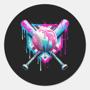 Baseball Tropfen für Boys Ice Tropfen Jugend Funny Runder Aufkleber