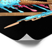 Baseball-Tropfen für Boys Zuhause Plättchen Eiscre Poster (Ecke)