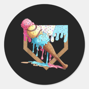 Baseball-Tropfen für Boys Zuhause Plättchen Eiscre Runder Aufkleber