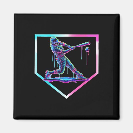 Baseball Tropfen Ice Cream Baseball Zuhause Plate Magnet (Vorne)