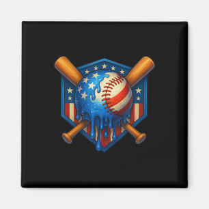 Baseball Tropfen Ice Cream Boys 4. Juli American Magnet