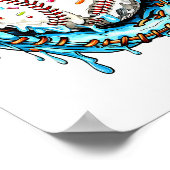 Baseball Tropfen Ice Creme Sprinkles Baseball Hand Poster (Ecke)