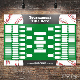 Baseball Turnier-Bracket - 64 Teams Poster