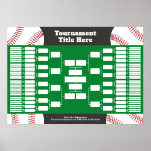 Baseball Turnier-Bracket - 64 Teams Poster