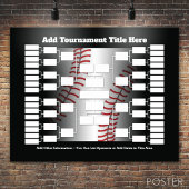 Baseball Turnier-Bracket für 32 Teams Poster