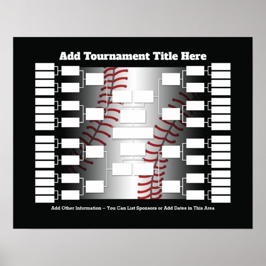 Baseball Turnier-Bracket für 32 Teams Poster (Vorne)