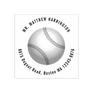 Baseball-Typ-Rücksendeadresse Briefmarke gerundet Gummistempel