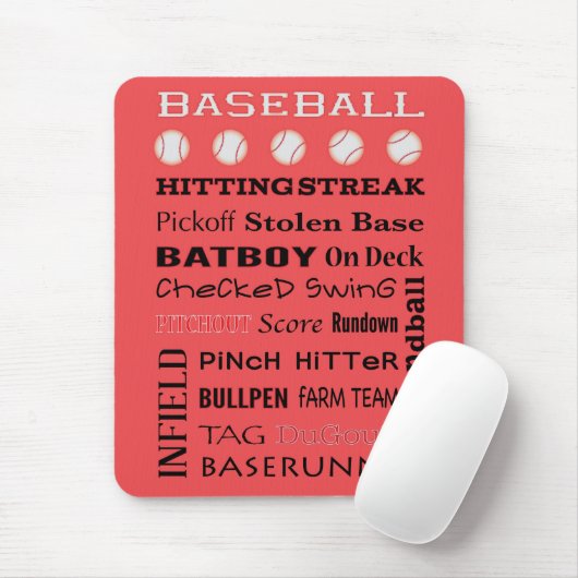 BASEBALL-Typografie Mousepad (Mit Mouse)