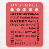 BASEBALL-Typografie Mousepad (Vorne)