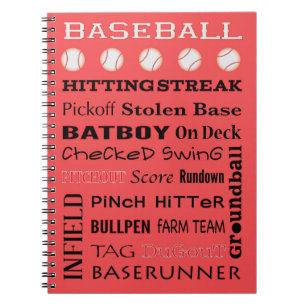 BASEBALL-Typografie Notizblock