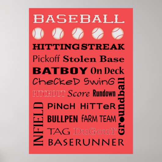 BASEBALL-Typografie Poster (Vorne)