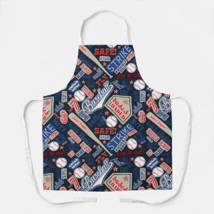 Baseball Typografie Red White Blue ID770 Schürze