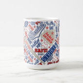 Baseball Typografie Red White Blue Monogram ID770 Kaffeetasse (Mittel)