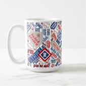 Baseball Typografie Red White Blue Monogram ID770 Kaffeetasse (Links)