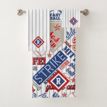 Baseball Typografie Red White Blue Stripes ID770