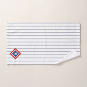 Baseball Typografie Red White Blue Stripes ID770 Badhandtuch Set (Handtuch)