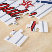 Baseball Typografie Red White Blue Stripes ID770 Puzzle (Seite)