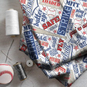 Baseball Typografie Red White Blue Stripes ID770 Stoff